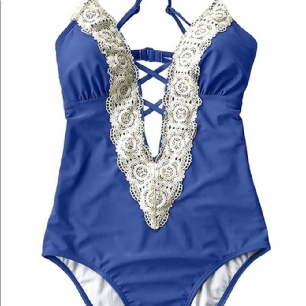 Royal blue one piece.